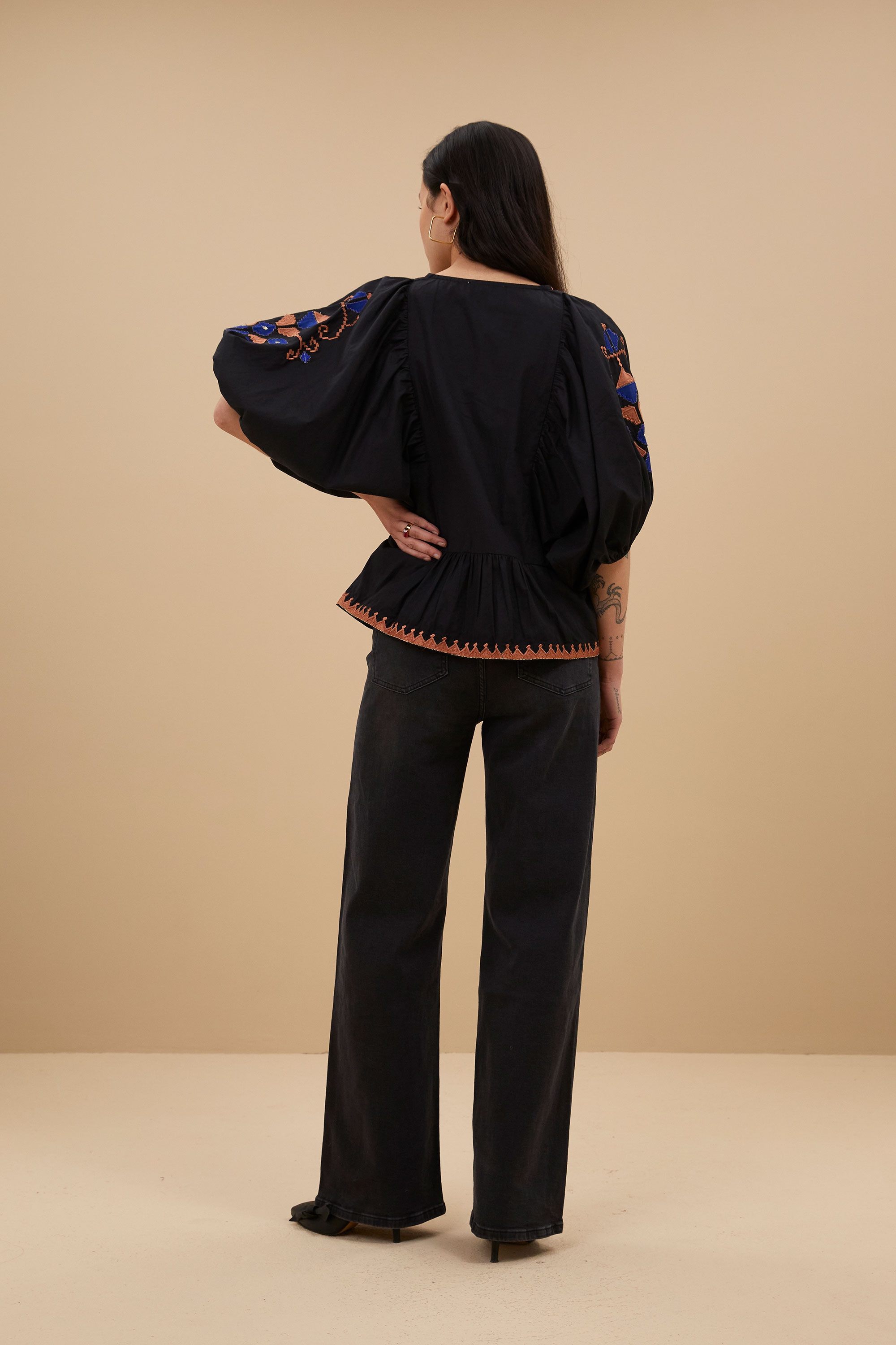 Gabie embroidery blouse - by-bar