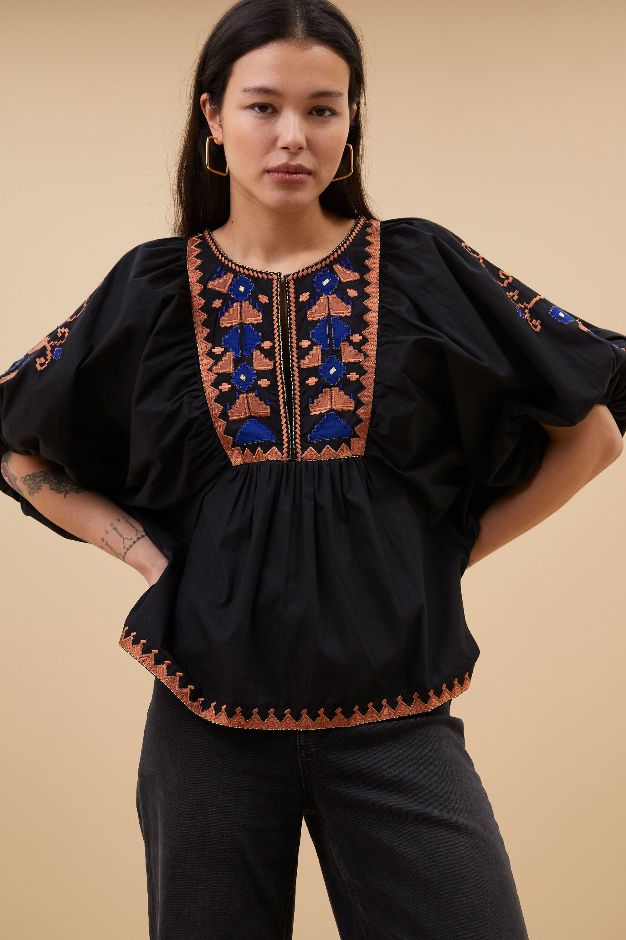 Gabie embroidery blouse - by-bar